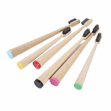 Load image into Gallery viewer, Self Standing Bamboo Toothbrush - Colored Bottom