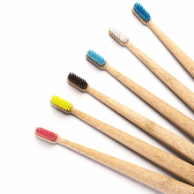 Load image into Gallery viewer, Self Standing Bamboo Toothbrush - Colored Bristles
