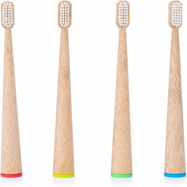 Self Standing Bamboo Toothbrush - Colored Bottom